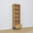 Bookcase 1S 57 natural oak with black made of oak – side view, depth and profile