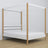 Letto matrimoniale bianco-quercia con baldacchino – cornice decorativa in legno, scandi