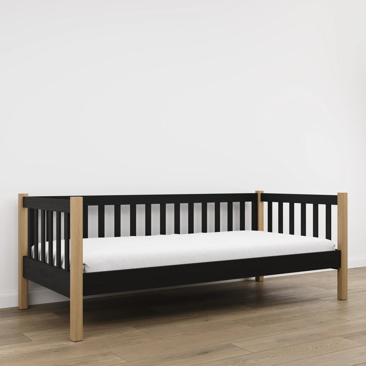 Łóżko sofa N03 czarny / dąb naturalny – dodatkowy widok, polska produkcja