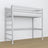 Loft bed grey wooden – top view of the sleeping area