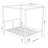 Double bed white with canopy in bedroom – Scandinavian arrangement