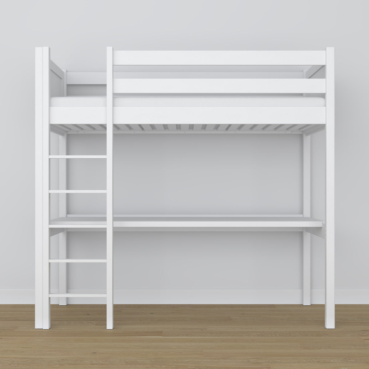 Letto a soppalco con scrivania bianco in legno – dimensioni, Nizio Home