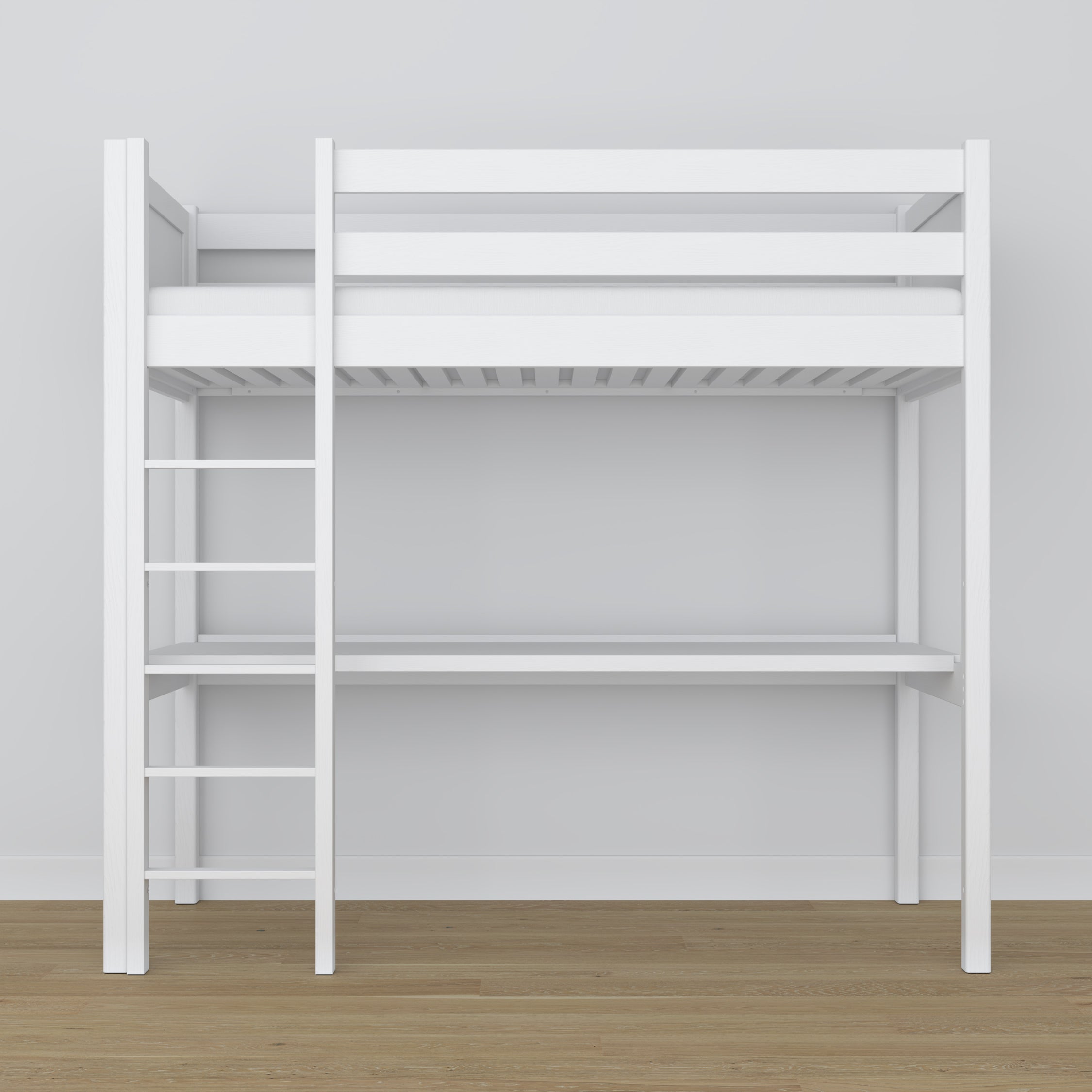 Letto a soppalco con scrivania bianco in legno – dimensioni, Nizio Home