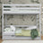 Grey Bunk Bed with Drawer – Wooden Safety Rail and Ladder, Nizio