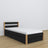 Wooden bed with drawer black-oak – dimensions and diagram, Nizio Home