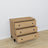 Chest of drawers 3S natural oak with black oak wood – side view, compact structure