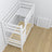 White Wooden Bunk Bed with Drawer – Scandinavian Design, Nizio