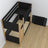 Black and Oak Wooden Bunk Bed – Slatted Frame, Durable Joinery Joints