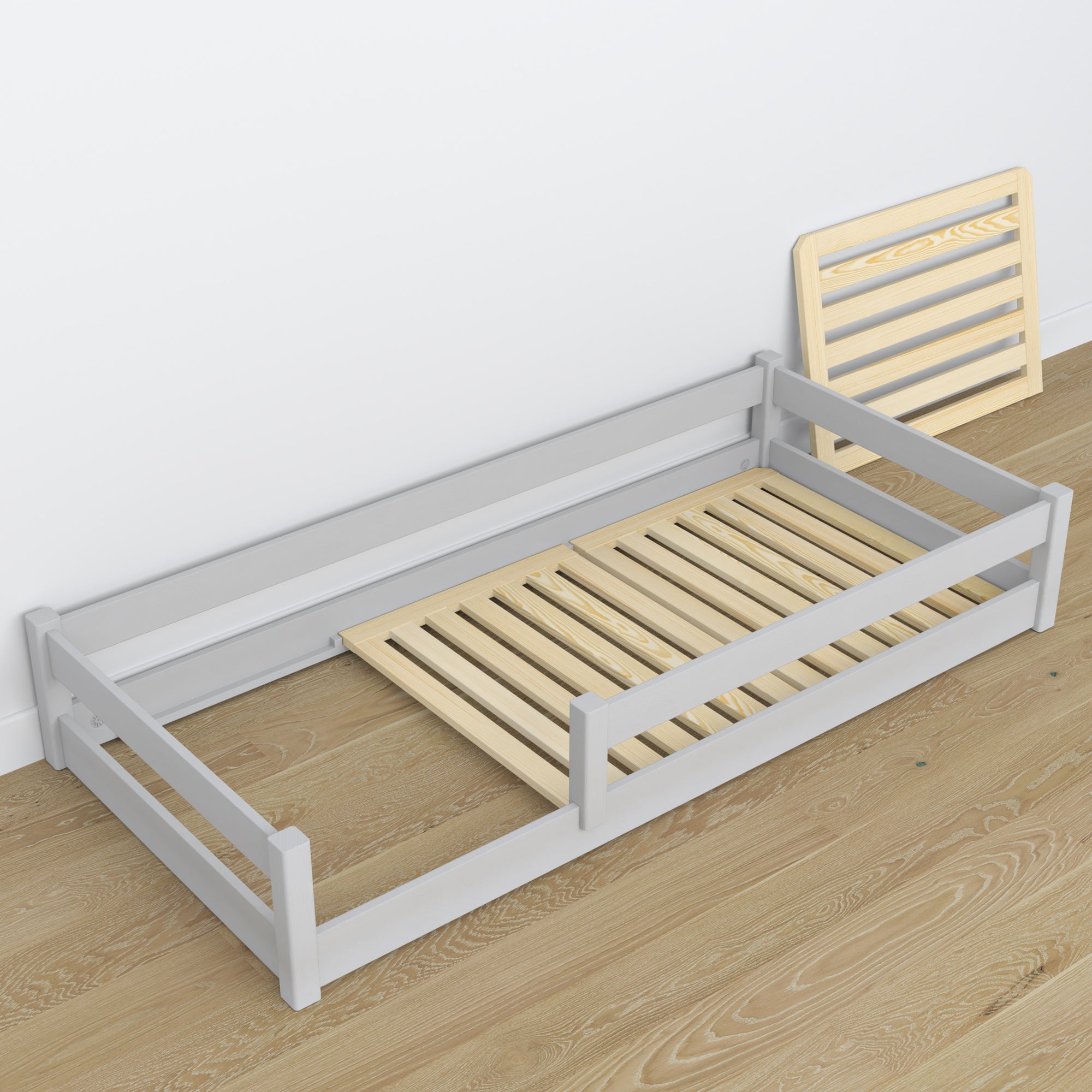 Low Bed Grey Wooden – Dimensions and Diagram, Nizio