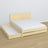 Double bed with wooden drawer clear pine – open drawer, spacious interior