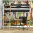 Loft bed black/oak with desk – study space under the sleeping area, wooden