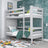 Grey Wooden Bunk Bed – Two Sleeping Areas in One, Safe Construction