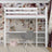 Letto a soppalco bianco con scrivania – spazio studio sotto il letto, in legno
