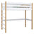 Letto a soppalco bianco-quercia – scala e sponda in legno, Nizio Home