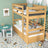 Letto a castello pino naturale per bambini – due della camera da lettoe e cassetto, in legno