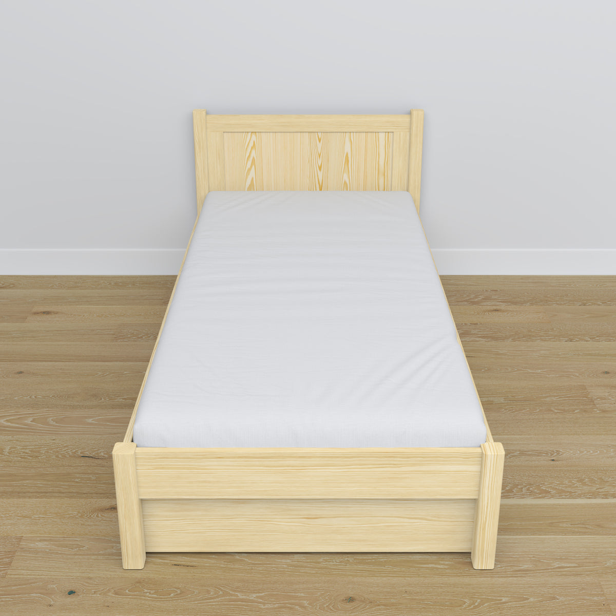 Letto con cassetto in legno pino trasparente – dimensioni e schema, Nizio Home