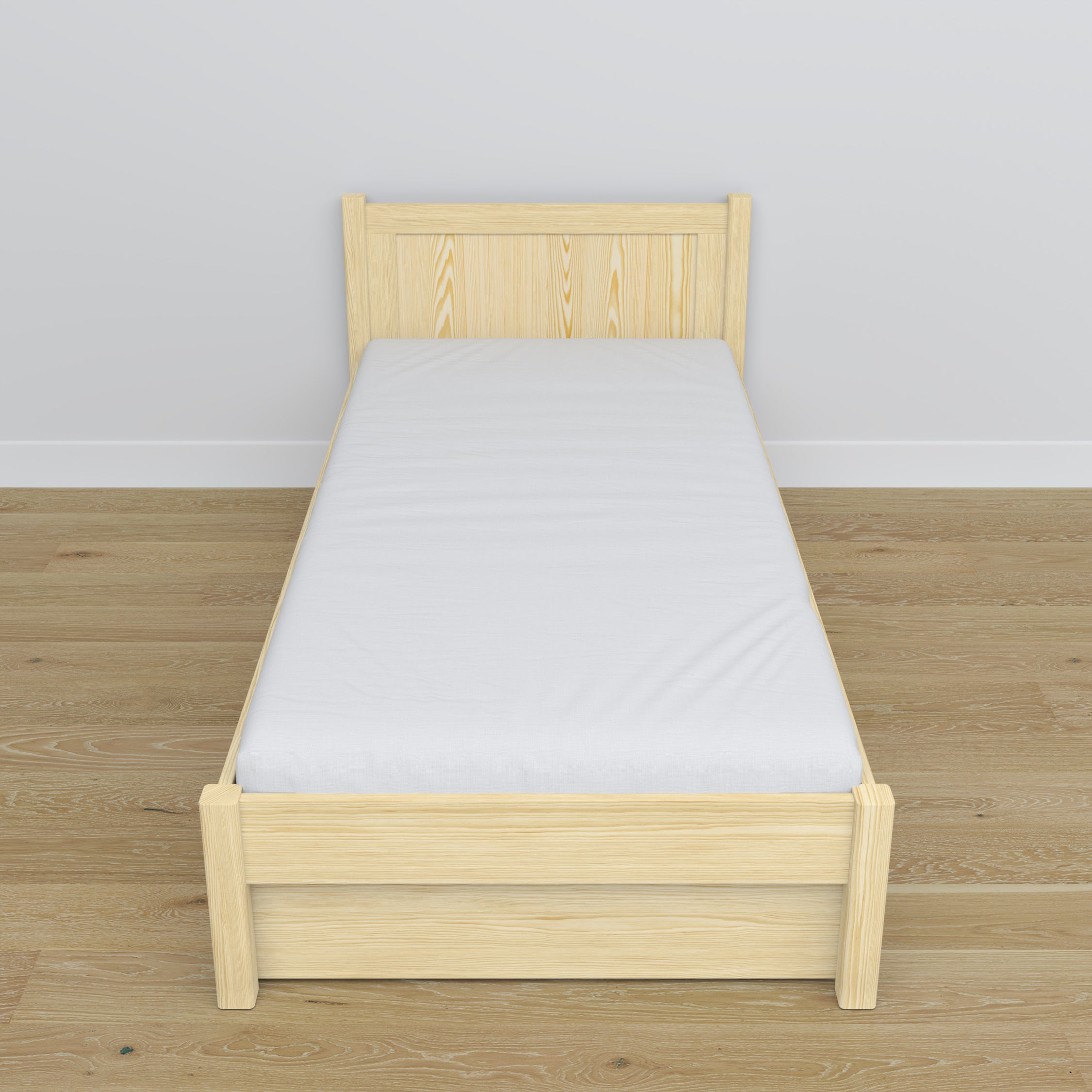 Letto con cassetto in legno pino trasparente – dimensioni e schema, Nizio Home