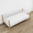 Letto divano bianco con quercia in nella cameretta dei bambini – allestimento scandi, in legno