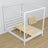 Letto con baldacchino bianco in legno – vista laterale, stile scandi