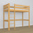 Natural Pine Wooden Loft Bed – Free Space Under the Sleeping Area, Nizio