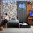 Black and Oak Bed with Drawer – Side View, Wooden, Nizio Home