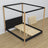Black-oak canopy bed made of wood – angled view, bedroom