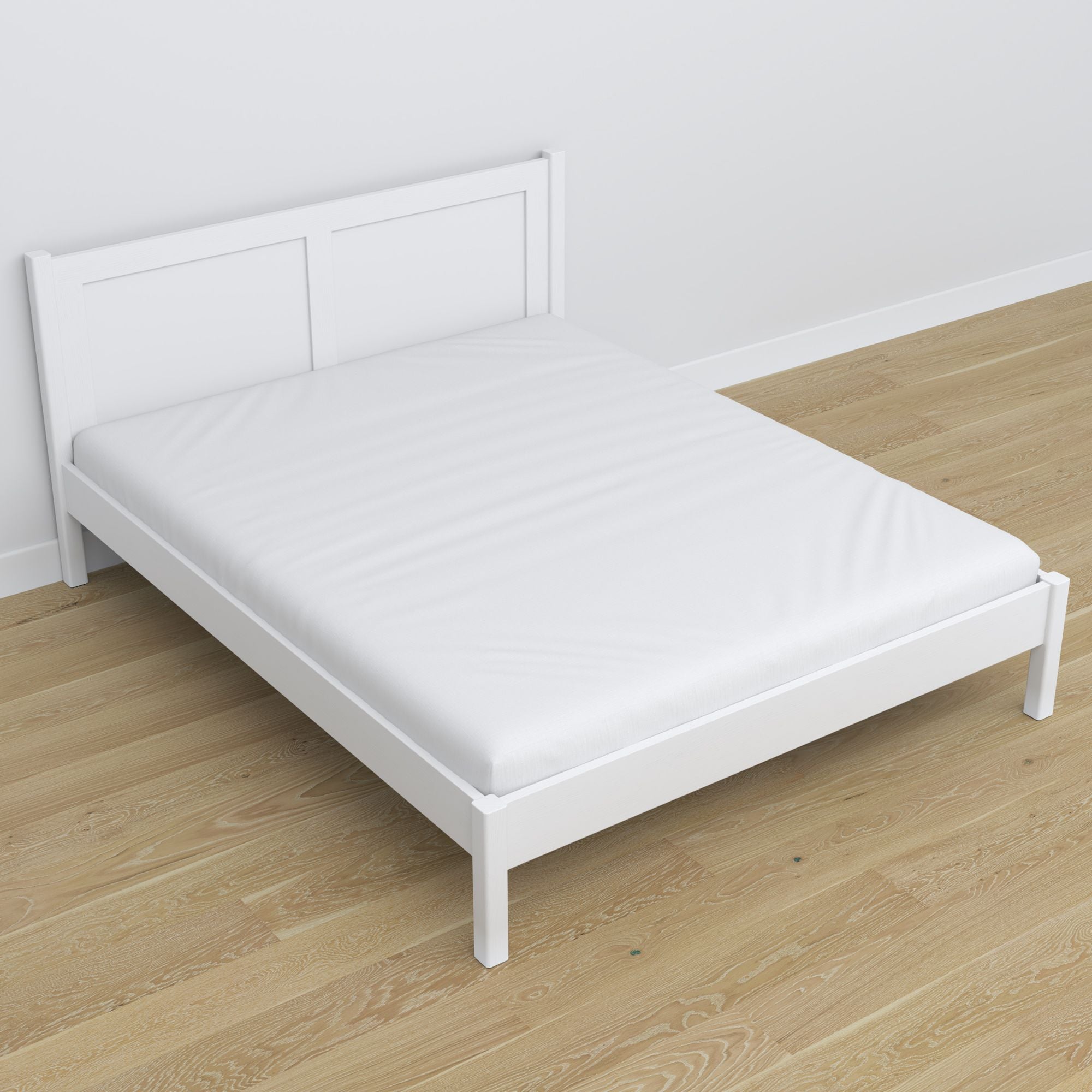 Letto matrimoniale in legno bianco – dimensioni e schema, Nizio Home