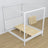 White canopy bed made of wood – angled view, bedroom