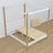 White-oak canopy bed made of wood – angled view, bedroom