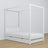 Canopy Bed White – Drawer for Additional Mattress, Wooden