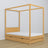 Wooden natural pine canopy bed in a child’s room – scandi arrangement
