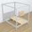 Canopy bed grey made of wood – side view, scandi style