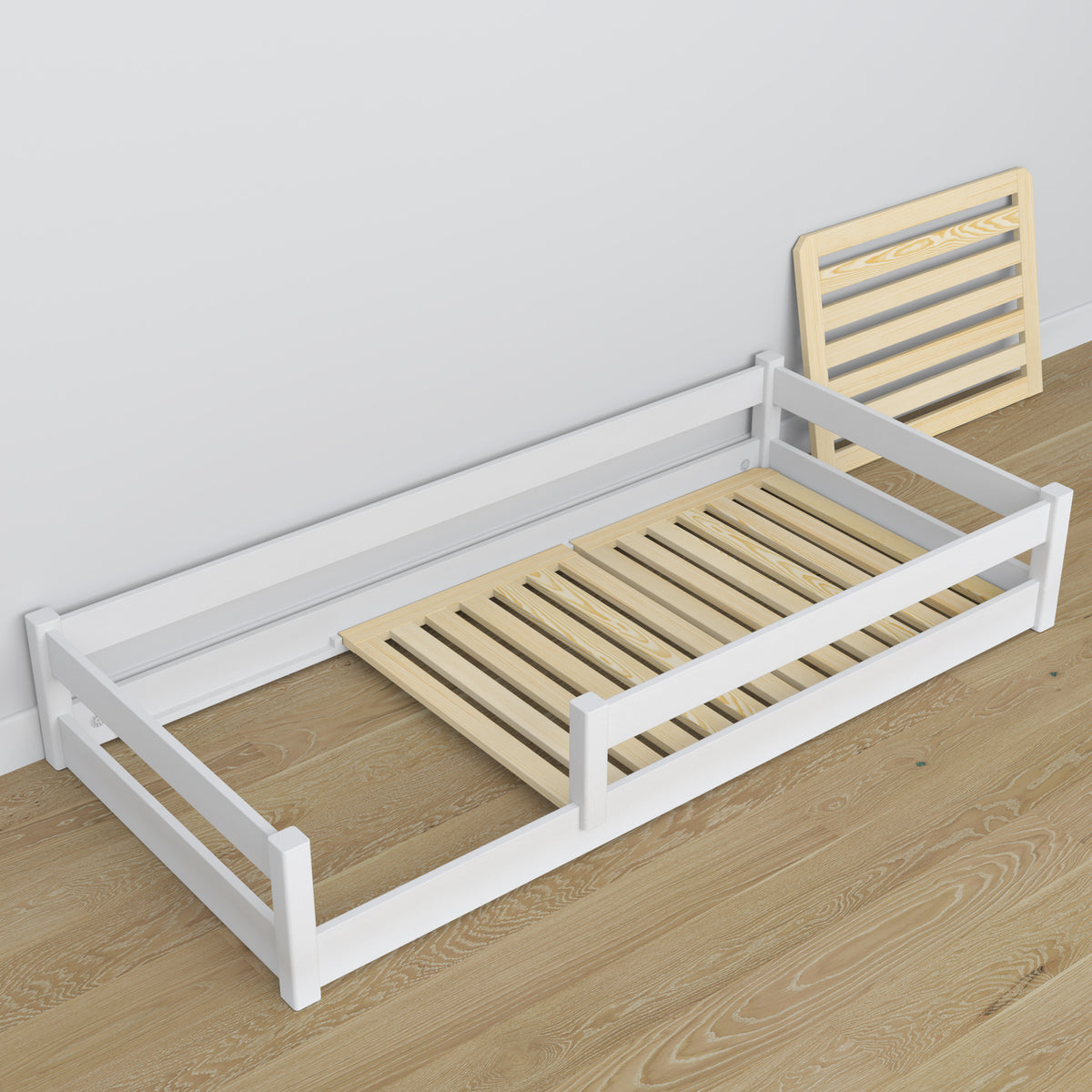 Low Bed White Wooden – Dimensions and Diagram, Nizio