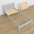 Letto singolo in legno grigio – vista diagonale, stanza per bambini scandi