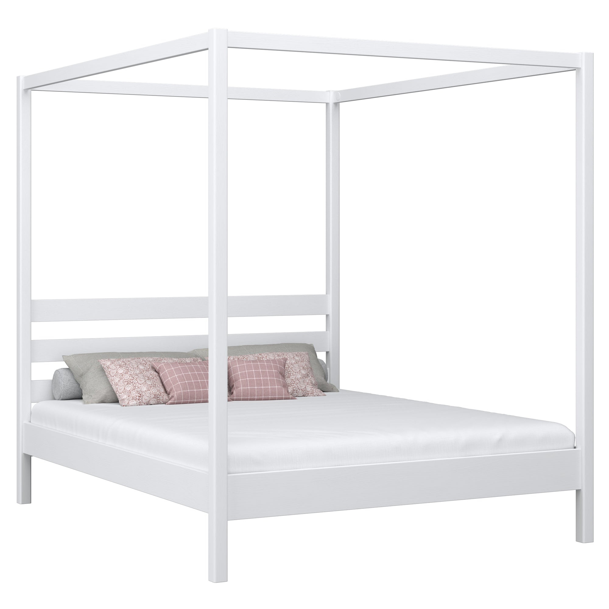 Double bed with canopy N01 RAL/NCS – wooden, color matched to the interior, Nizio Home