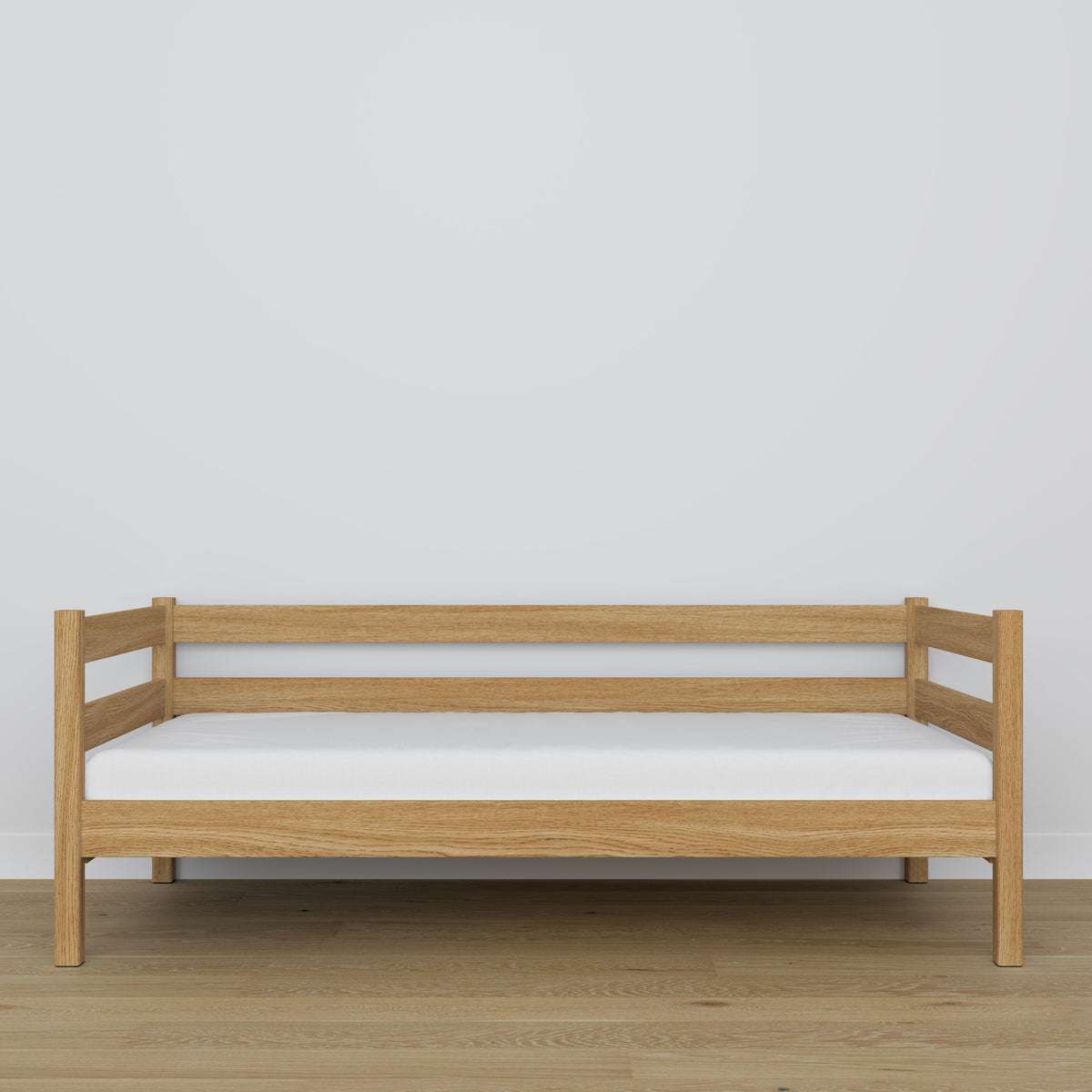 Letto divano in rovere naturale – dettaglio legno e giunzioni, Nizio Home