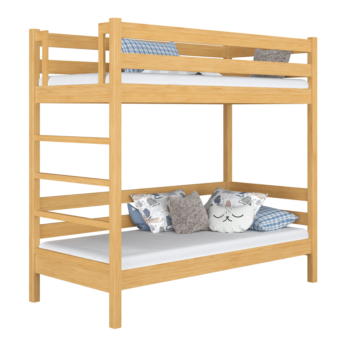 Letto a castello pino naturale in nella cameretta dei bambini – allestimento scandi, in legno