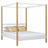 In legno letto matrimoniale con baldacchino N01 bianco in quercia – vista generale, legno massello