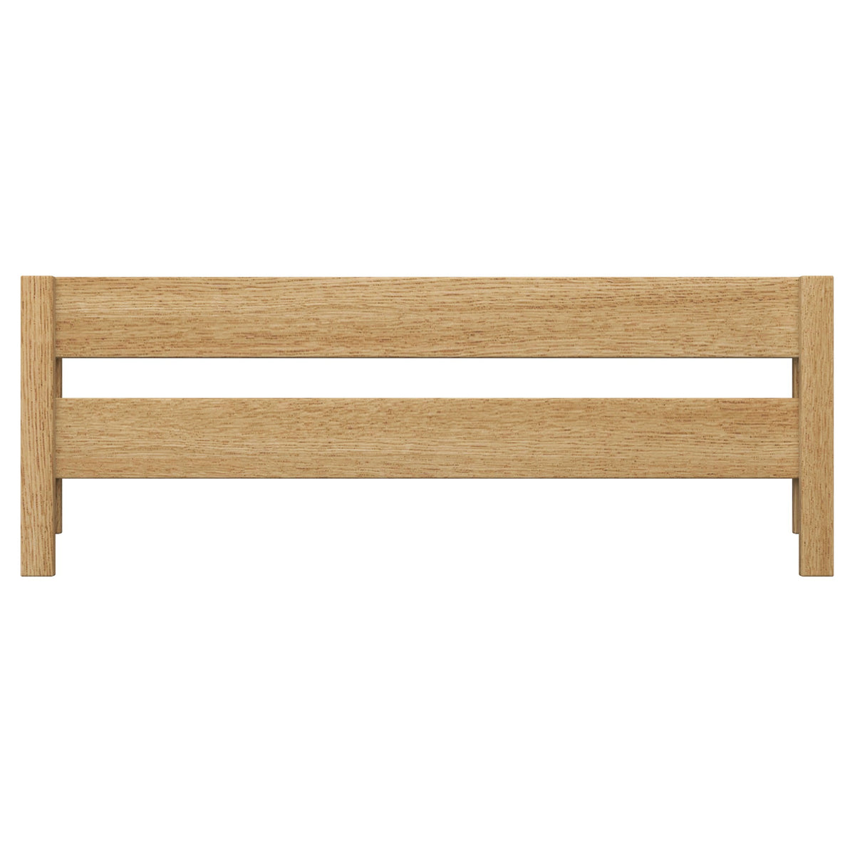 Children’s bed safety rail natural oak – side view, wooden
