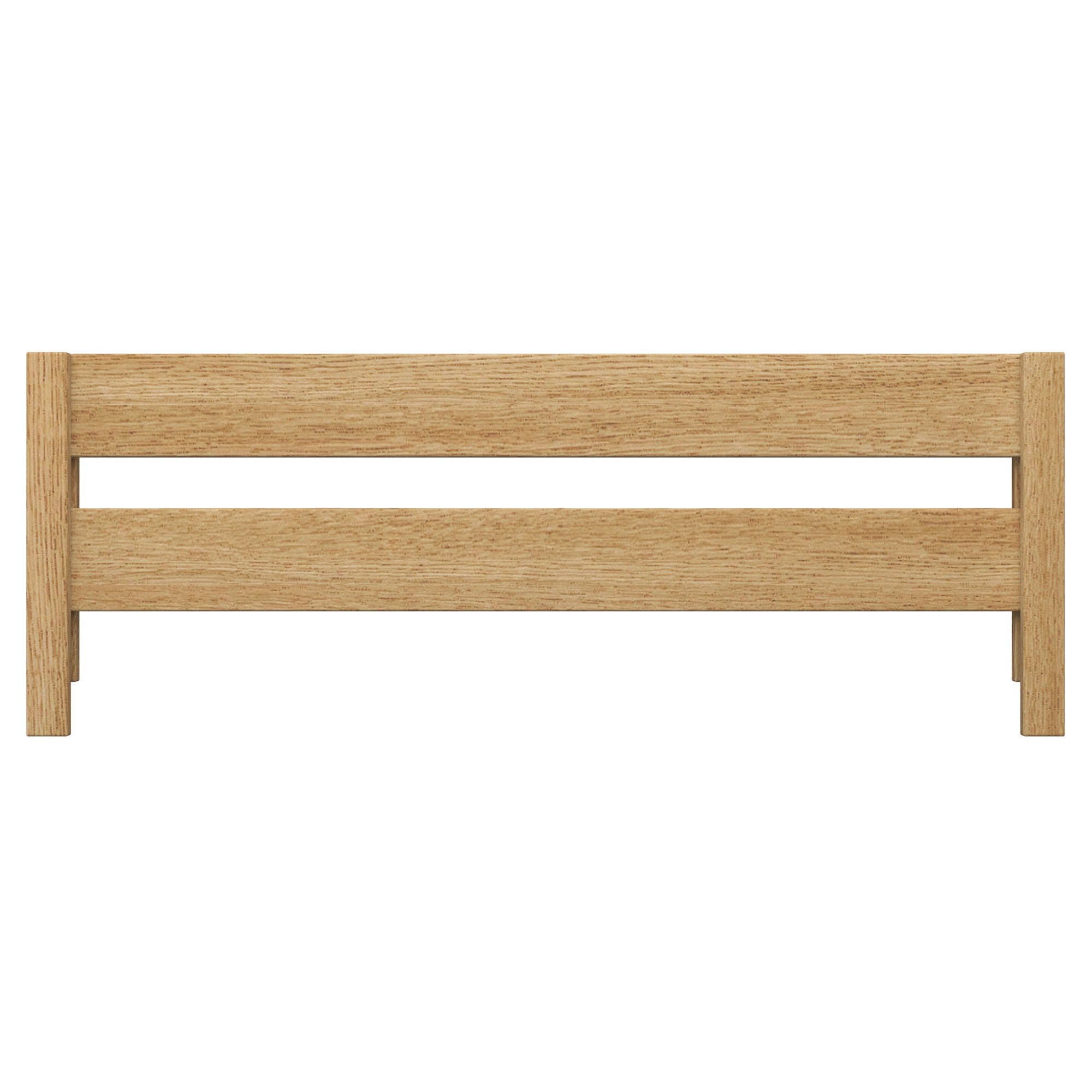 Children’s bed safety rail natural oak – side view, wooden