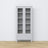 Display cabinet with drawer wooden grey 90 cm – living room, Scandinavian style Nizio