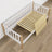 Letto divano in legno bianco con quercia – vista diagonale, scandinavo stile