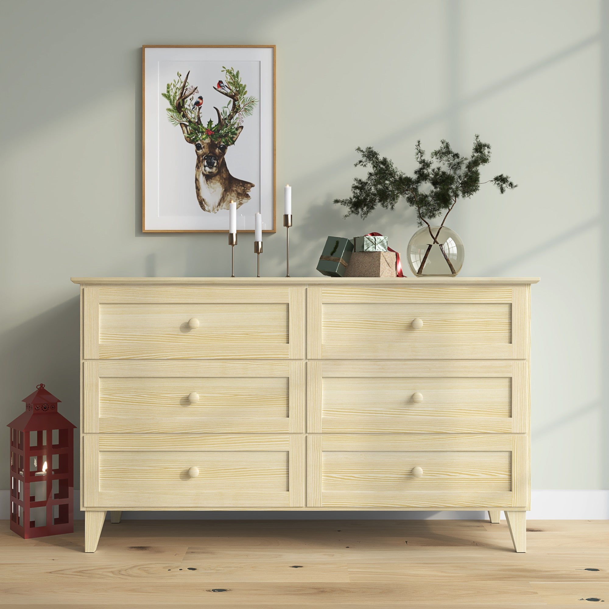 Sosnowa komoda 6S 154 Scandi sosna bezbarwna
