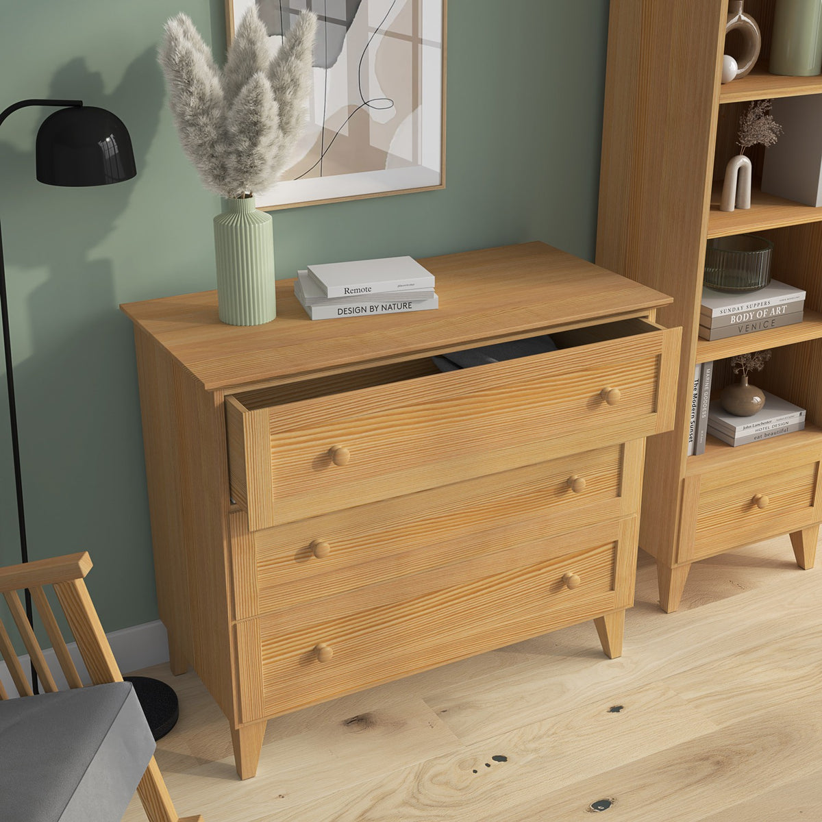 Sosnowa komoda 3S 105 Scandi sosna naturalna