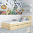 Letto singolo con cassetto in legno pino trasparente – stanza per bambini, stile scandi