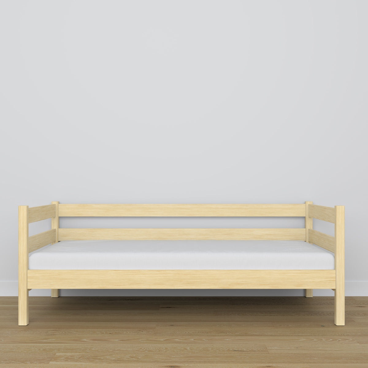 Letto divano in legno pino trasparente – dettaglio legno e giunzioni, Nizio Home