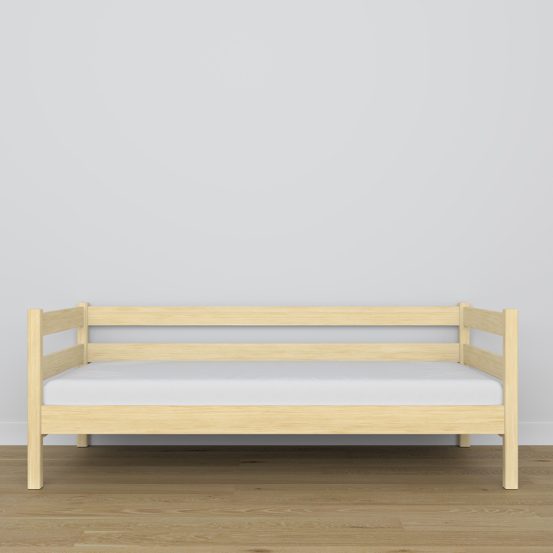Letto divano in legno pino trasparente – dettaglio legno e giunzioni, Nizio Home