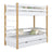 Letto a castello con cassetto in legno bianco-quercia – stanza per bambini, legno massello, scandi