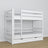 White Bunk Bed – Wooden Slatted Frame, Side View