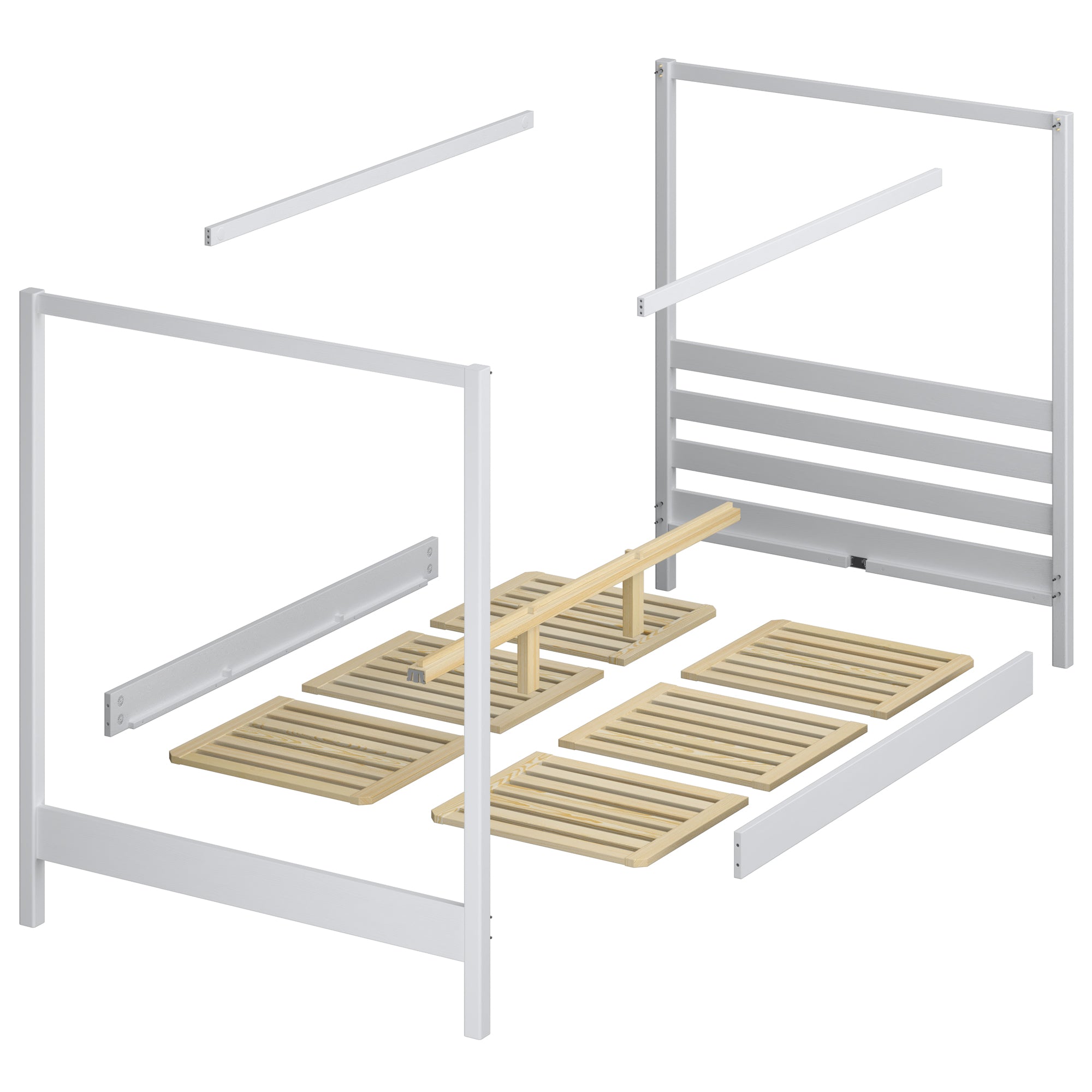 Wooden black-oak canopy bed – wood details, premium quality, Nizio